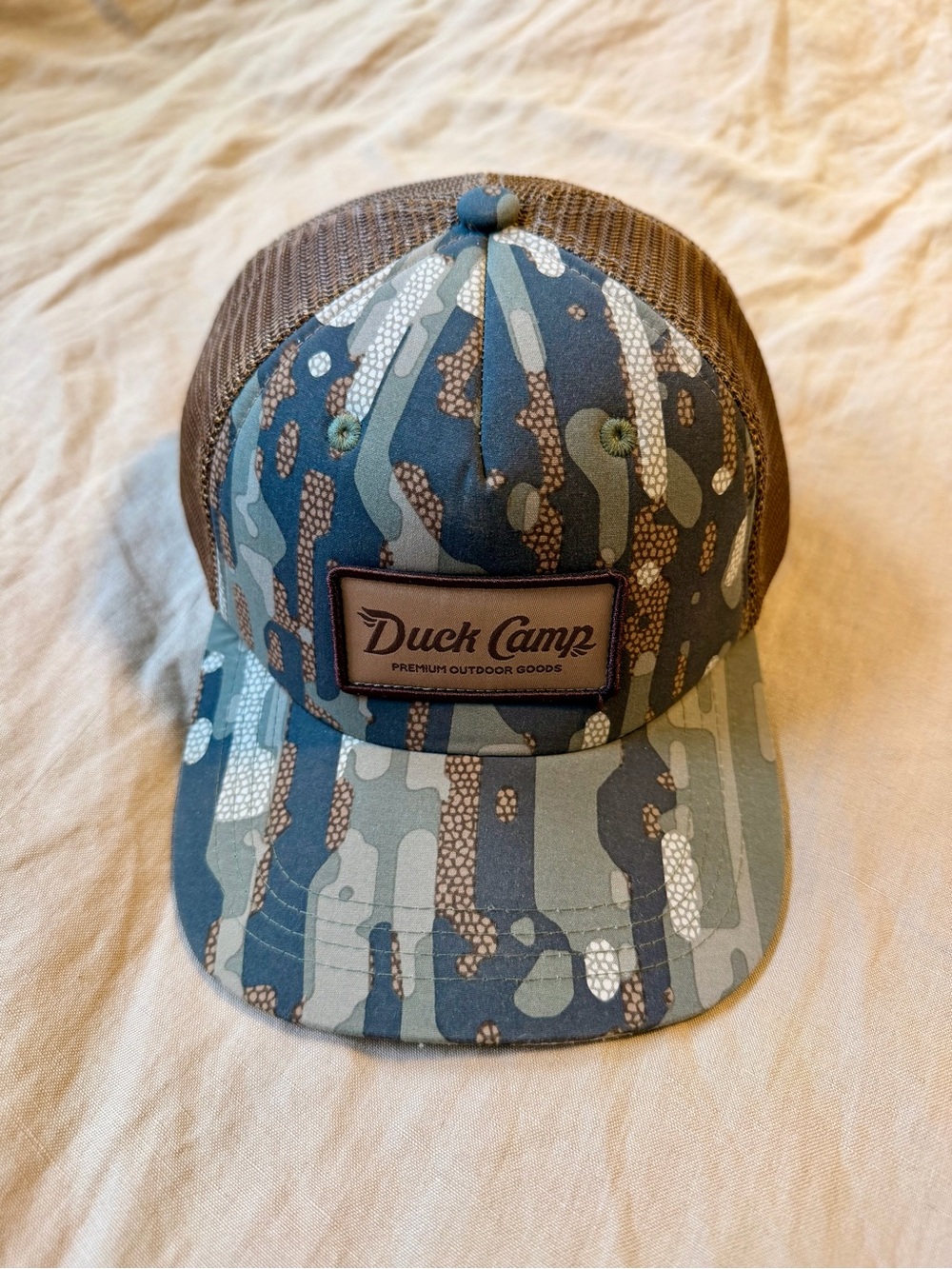 Duck Camp Woodland Camo Trucker Hat (Original Style)